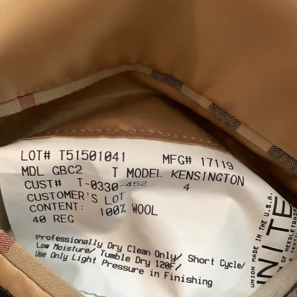 Burberry London T Model Kensington Sports Coat Wool 40 reg Men’s - Picture 10 of 10